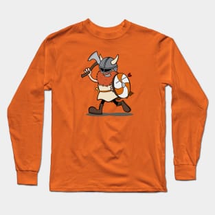Viking Berserker Cartoon (Player 8 / orange) Long Sleeve T-Shirt